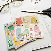 Indigo 小怪獸自剪貼紙(4入)-12 咖啡廳