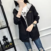 【KISSDIAMOND】時尚防風雙面穿連帽防曬外套(抗曬/遮陽/騎車/戶外/百搭 6色S-2XL可選)S黑色