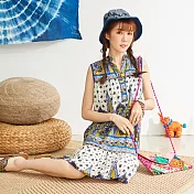 【潘克拉】佩利斯花紋涼感背心裙 TM1065 FREE杏色