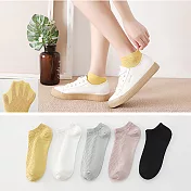 【Missking 1983】棉質小清新透氣菱形網眼女船襪 (5雙組)