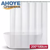 【GreeHook】PEVA加厚防水浴簾 180*200cm 白色