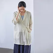 旅途原品_陽光燦爛_原創設計清透肌理外套 M/L/XL　M白色
