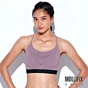 Mollifix瑪莉菲絲 A++梯背LOGO織帶舒心BRA (霧紫+黑)S