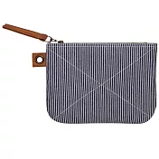 《NOW》條紋手拿包(藍白)