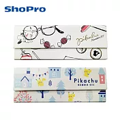 【日本正版授權】皮卡丘 皮質 三角眼鏡盒/折疊眼鏡盒/眼鏡盒 附拭鏡布 神奇寶貝 寶可夢 -糖果款