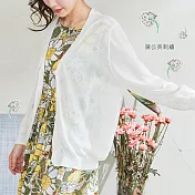 【慢。生活】蒲公英刺繡冰絲針織罩衫 9065　FREE白色