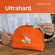 Ultrahard 月見兔貝殼化妝包/收納包-騎木馬(粉橘)