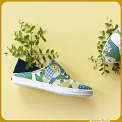 【花見小路】自由日/草生綠貘花布鞋/一鞋兩穿/JP23/草綠色