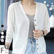 【MsMore】法國栗子典雅涼爽薄透空氣感針織短外罩#j104453F白