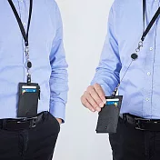 MONDAINE 瑞士國鐵溜溜球牛皮證件套 -十字紋黑紅