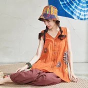 【潘克拉】蒲公英寬鬆捲背心 TM588 FREE橘色