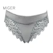 【MIGER密格內衣】完美主義蕾絲中腰三角內褲(此款尺寸偏大)-台灣製-(編號：8919)FREE灰色
