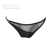 【MIGER密格內衣】水鑽網紗低腰三角內褲-台灣製-(編號：8293)FREE黑色