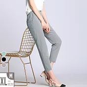 【MsMore】韓國清秀佳人冰涼爆瘦鬆緊腰頭高腰九分褲#j104511M灰