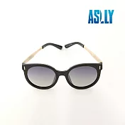 【ASLLY】小巧圓框簡約漸層偏光墨鏡/太陽眼鏡