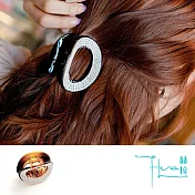 【Hera 赫拉】韓版經典水鑽橢圓抓夾-2色琥珀色