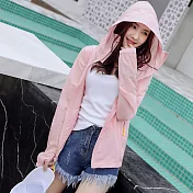 【KISSDIAMOND】日系百搭抗曬遮面連帽外套(戶外/騎車/防曬/透氣/輕薄/拉鏈口袋/4色M-2XL可選)M粉色