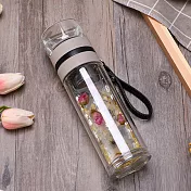 【EZlife】茶水分離便攜隔熱雙層玻璃水杯灰色