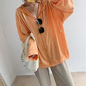 【那木】拉繩連帽親膚透氣防曬外套(3色)   FREE橘色