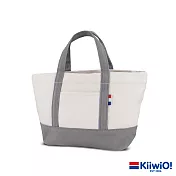 Kiiwi O! 輕便隨行系列帆布托特包 ANNE 灰/白