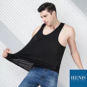 【HENIS】空氣感 經典純棉坦克背心M黑