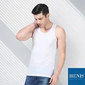 【HENIS】空氣感 經典純棉坦克背心M白