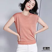 【Jilli~ko】薄款亮絲冰絲針織衫 A670　FREE粉紅色