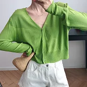 【那木】冰絲薄款長袖短款空調防晒外套 (3色)   FREE蘋果綠