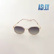 【ASLLY】奶茶色透明感圓框偏光墨鏡/太陽眼鏡