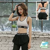 【BODYAIR嚴選】寬帶挺背運動內衣(瑜珈.健身.慢跑)M白