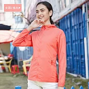 JDS@本舖-抗UV遮陽防潑水機能冰絲外套L橘紅色