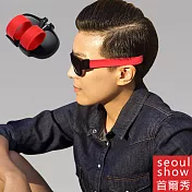 Seoul Show首爾秀 男女啪啪圈手環太陽眼鏡UV400折疊墨鏡紅色