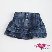 【天使霓裳-童裝】俏麗甜心 兒童牛仔蛋糕層次短裙05深藍