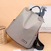 牛津布防潑水雙肩防盜潮包卡其