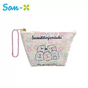 【日本正版授權】角落生物 船型 零錢包/收納包 小物收納 角落小夥伴 -花朵款