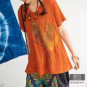 【潘克拉】芒草拔染繡線捲T TM685 FREE橘色