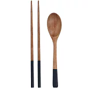 《CreativeTops》刺槐木餐具組(蠟染藍)