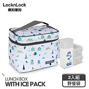 【樂扣樂扣】創意便當野餐袋3入組(淺藍小樹)