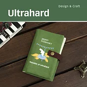 Ultrahard 月見兔中長版護照套-騎木馬(綠)