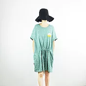 ：Urb.【雪花狗冰】前抽繩口袋洋裝FREE灰綠