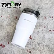 【OMORY】304不鏽鋼保冷保溫探索吸管杯600ML(附吸管)- 白色