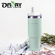 【OMORY】304不鏽鋼保冷保溫探索吸管杯890ML(附吸管)- 綠色