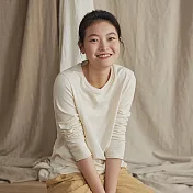 旅途原品_原野_原創設計針織純棉基礎T恤 M/L/XL　M乳白圓領