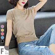 【MsMore】巴黎香頌美人亮鑽金涼爽冰薄針織上衣#104791F卡其