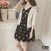 【Jilli~ko】荷葉邊短款冰絲針織衫 9056　FREE杏色