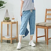 【慢。生活】清新舒活休閒七分褲 M/L/XL/2XL L淺藍