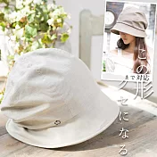 QUEENHEAD 日本抗UV抗風天然材質可折疊防曬帽013白色