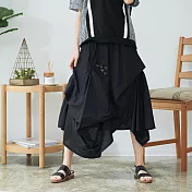 【慢。生活】設計師不規則下襬中長裙 6818 FREE黑色