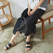 【慢。生活】設計師材質拼接長裙 6815 FREE黑色