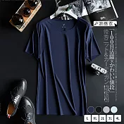 【KISSDIAMOND】日本MILMUMU羊奶絲科技無痕涼感衣(運動/跑步/健身/高彈力/休閒)L深藍